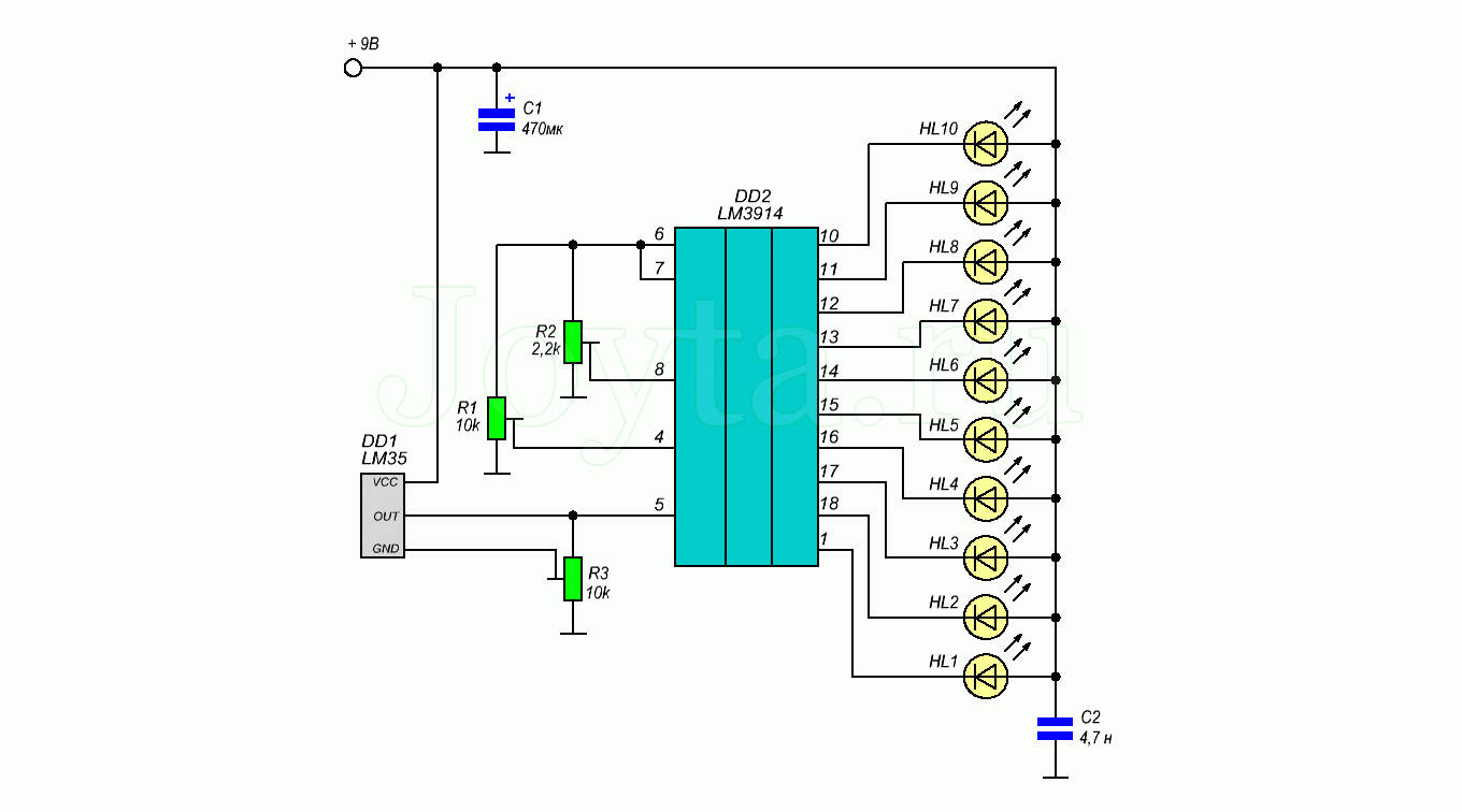 Схемы на микросхеме lm3914